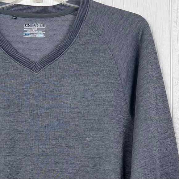 Under Armour Coldgear pullover Sweater/sweatshirt  men’s 2XL long sleeve V-neck - Picture 3 of 6
